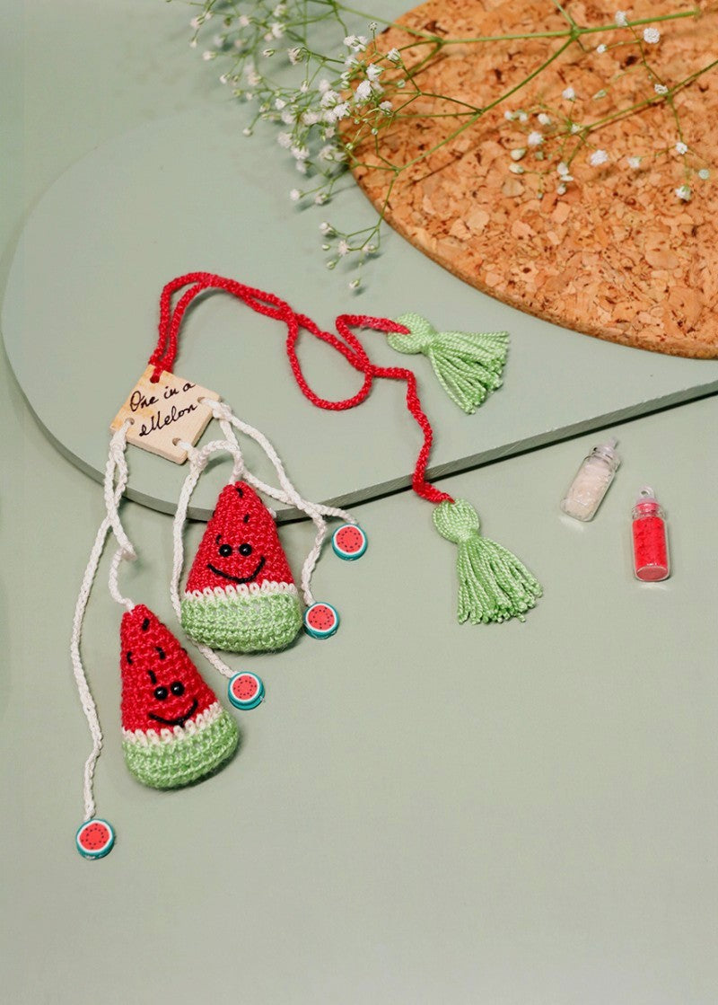 One in a Melon handmade crochet rakhi by Haute By Hand – Raksha Bandhan gift India