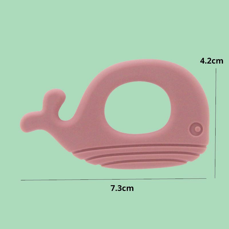 Silicone Whale Teether Set of 3 Pcs in Assorted Colours, Baby Teething Toys Silicone Teethers BPA Free Silicone Soothe Babies Gums