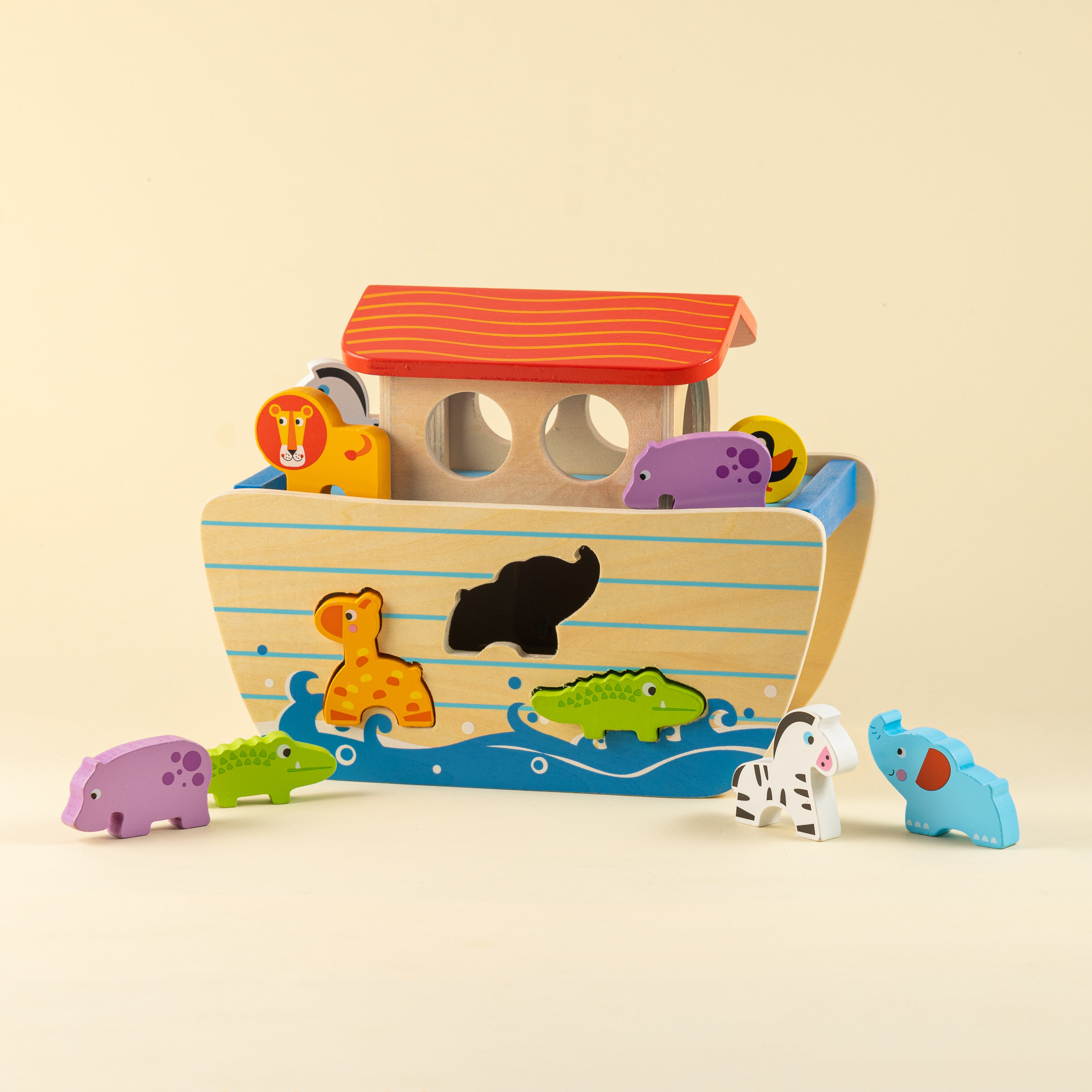 Wild Cruise Wooden Animal Ark Toy, Educational Animal Transport Ship, Noah's Ark Inspired Toy Set, Animal Adventure Wooden Toy, Imaginative Play Ark with Animals, Creative Animal Ship Playset