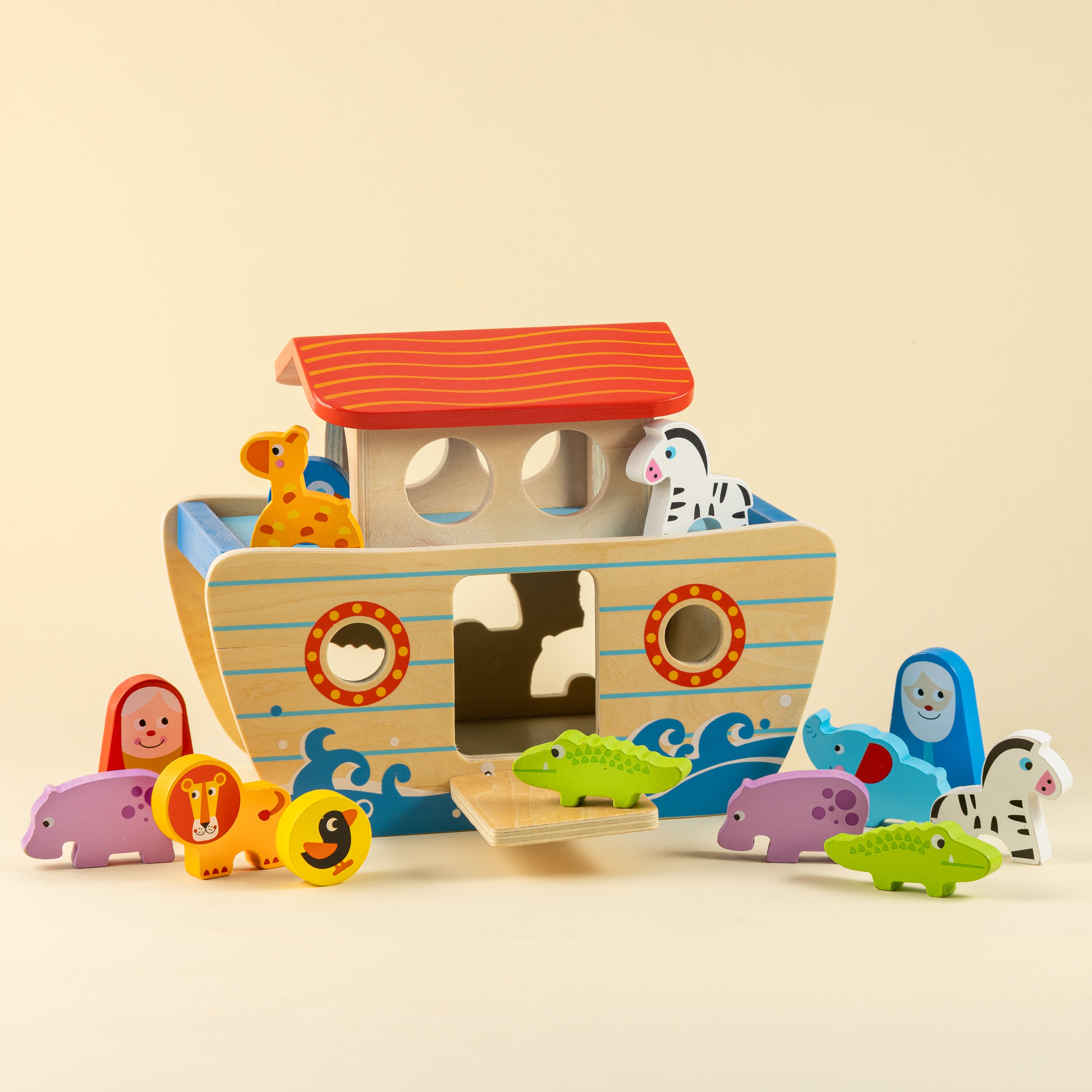 Wild Cruise Wooden Animal Ark Toy, Educational Animal Transport Ship, Noah's Ark Inspired Toy Set, Animal Adventure Wooden Toy, Imaginative Play Ark with Animals, Creative Animal Ship Playset
