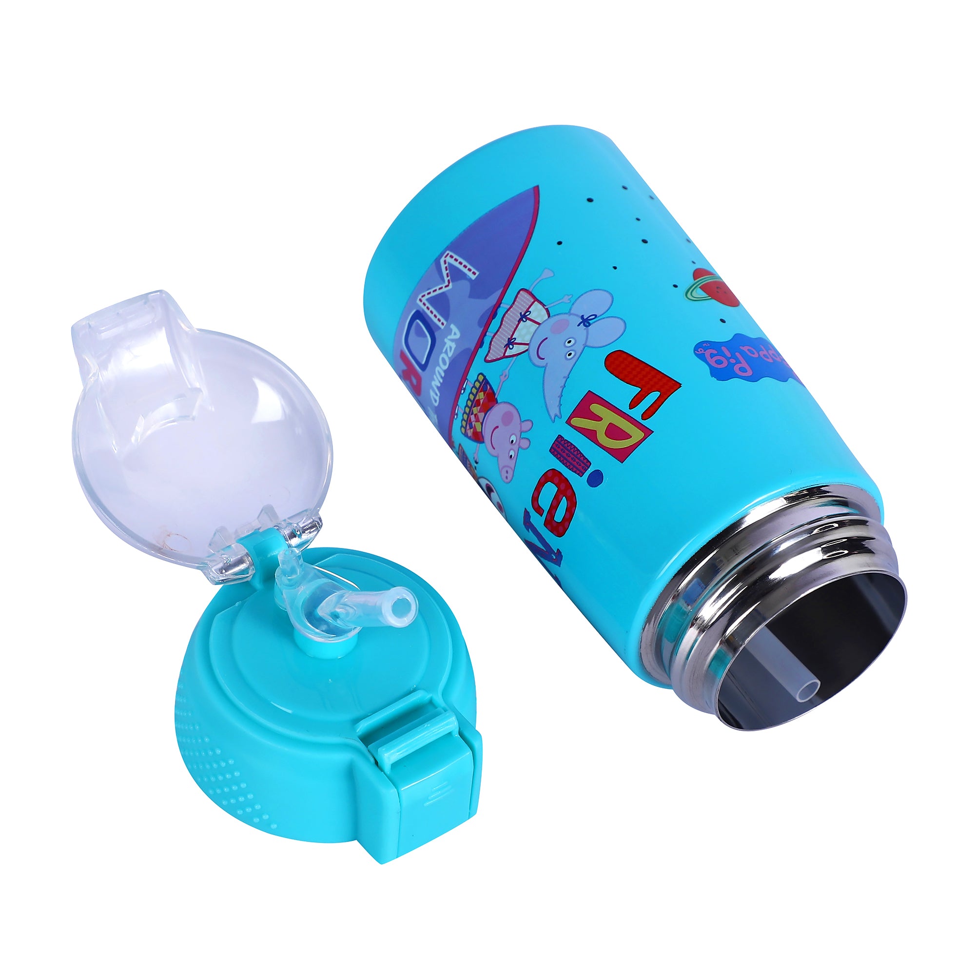 Stainless Steel Peppa Pig Theme Kids Insulated Double Wall Sipper Bottle Zesty- 300 Ml