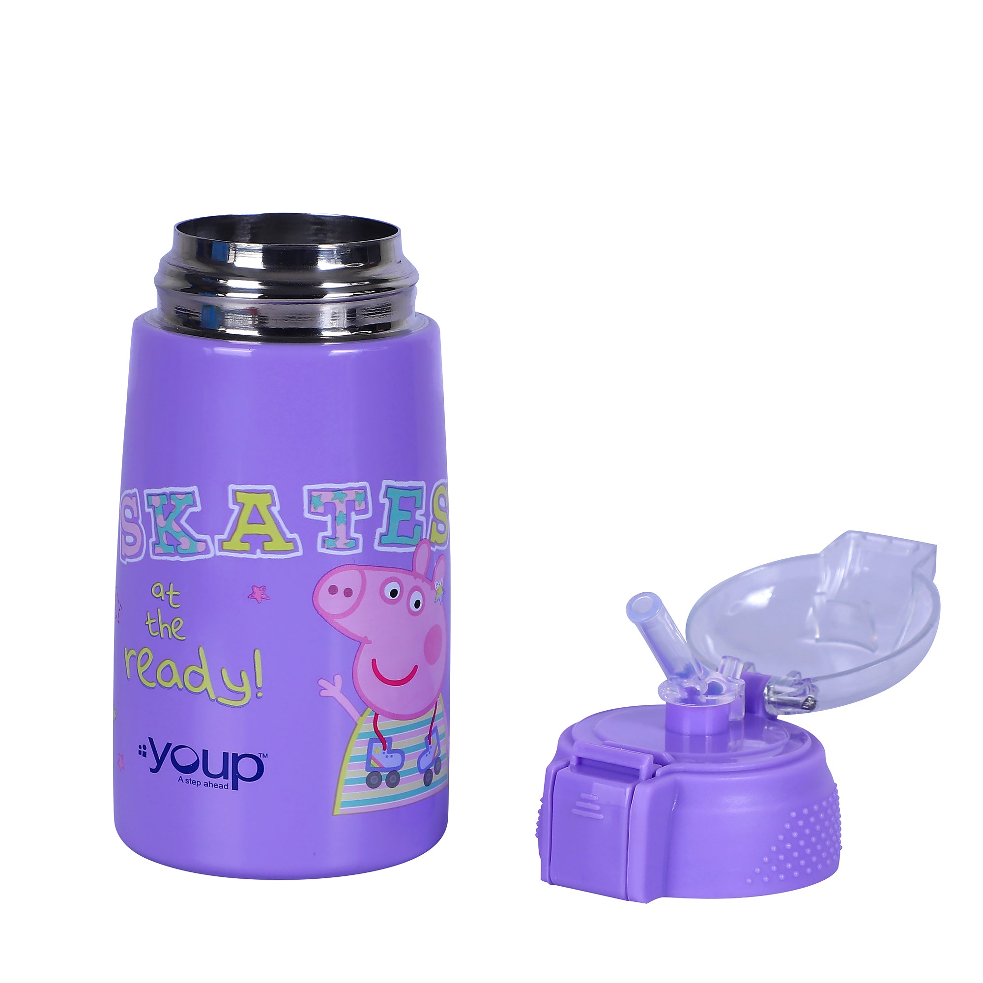 Stainless Steel Peppa Pig Theme Kids Insulated Double Wall Sipper Bottle Zesty- 300 Ml