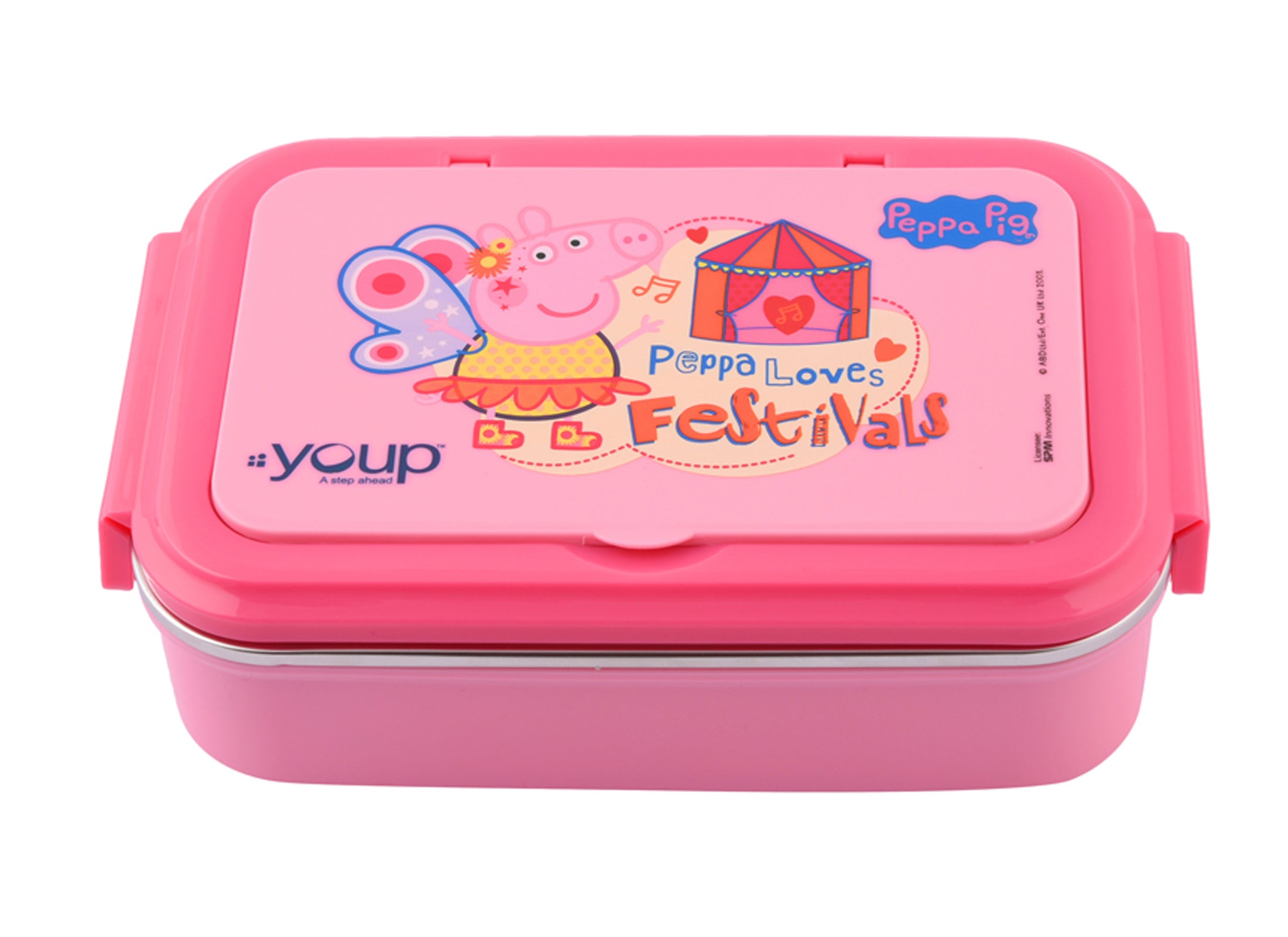 Stainless Steel Insulated Kids Peppa Pig Lunch Box With Fork & Spoon Lunch Break-850 Ml