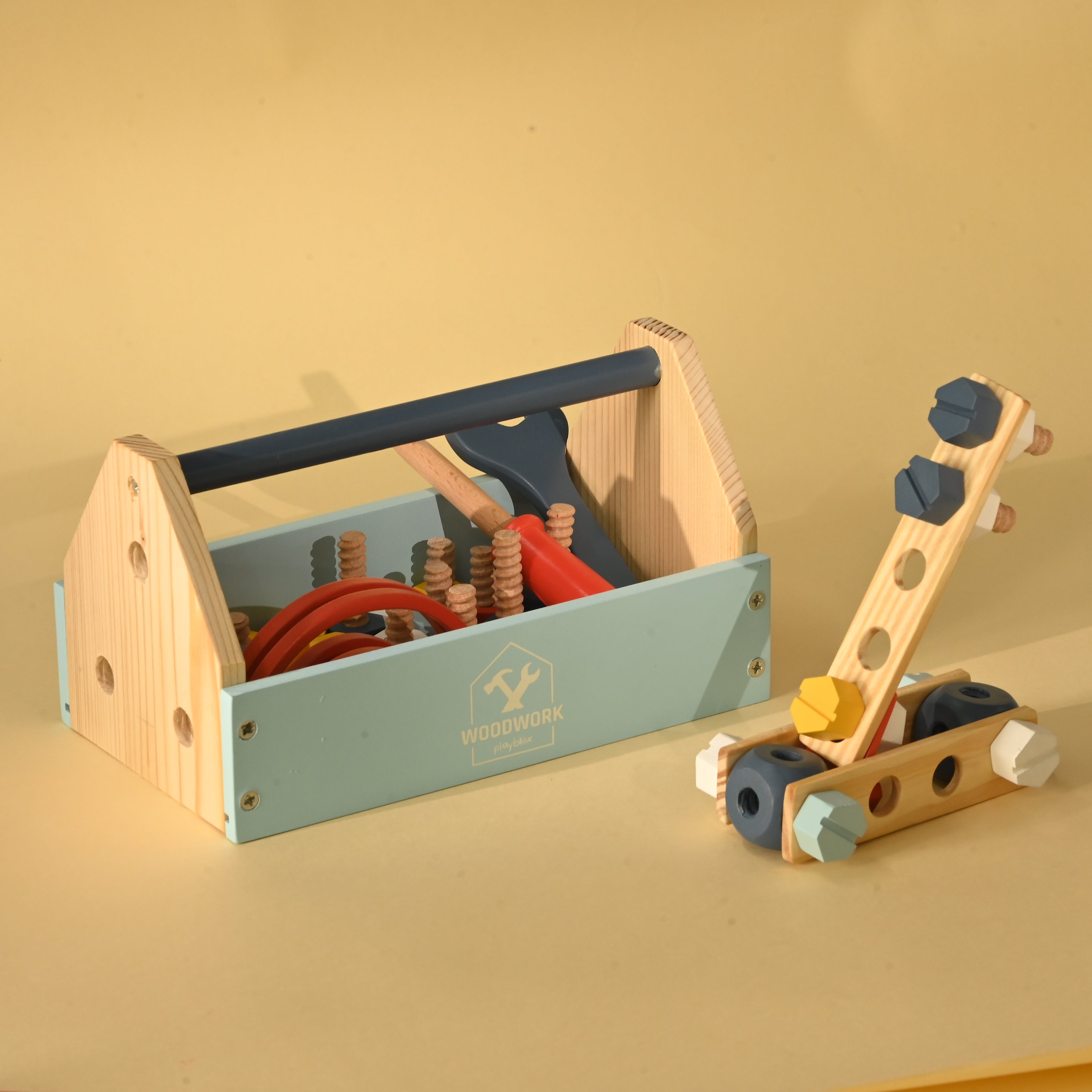Pretend Play Toy Wooden Toy Tool Kit (1 Years +) Imagination and Creativity Fix it up Wooden Toy (32 Pcs)