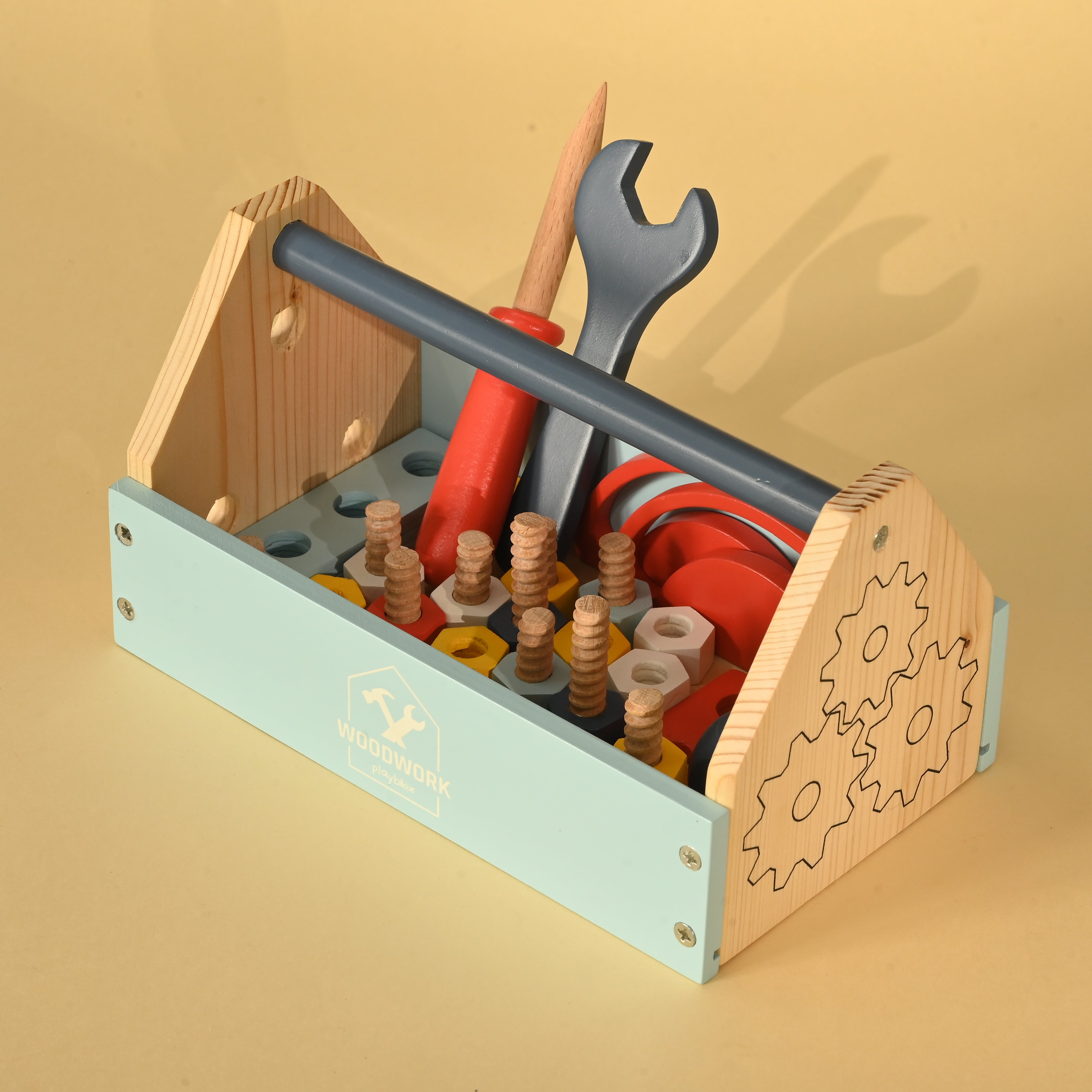 Pretend Play Toy Wooden Toy Tool Kit (1 Years +) Imagination and Creativity Fix it up Wooden Toy (32 Pcs)