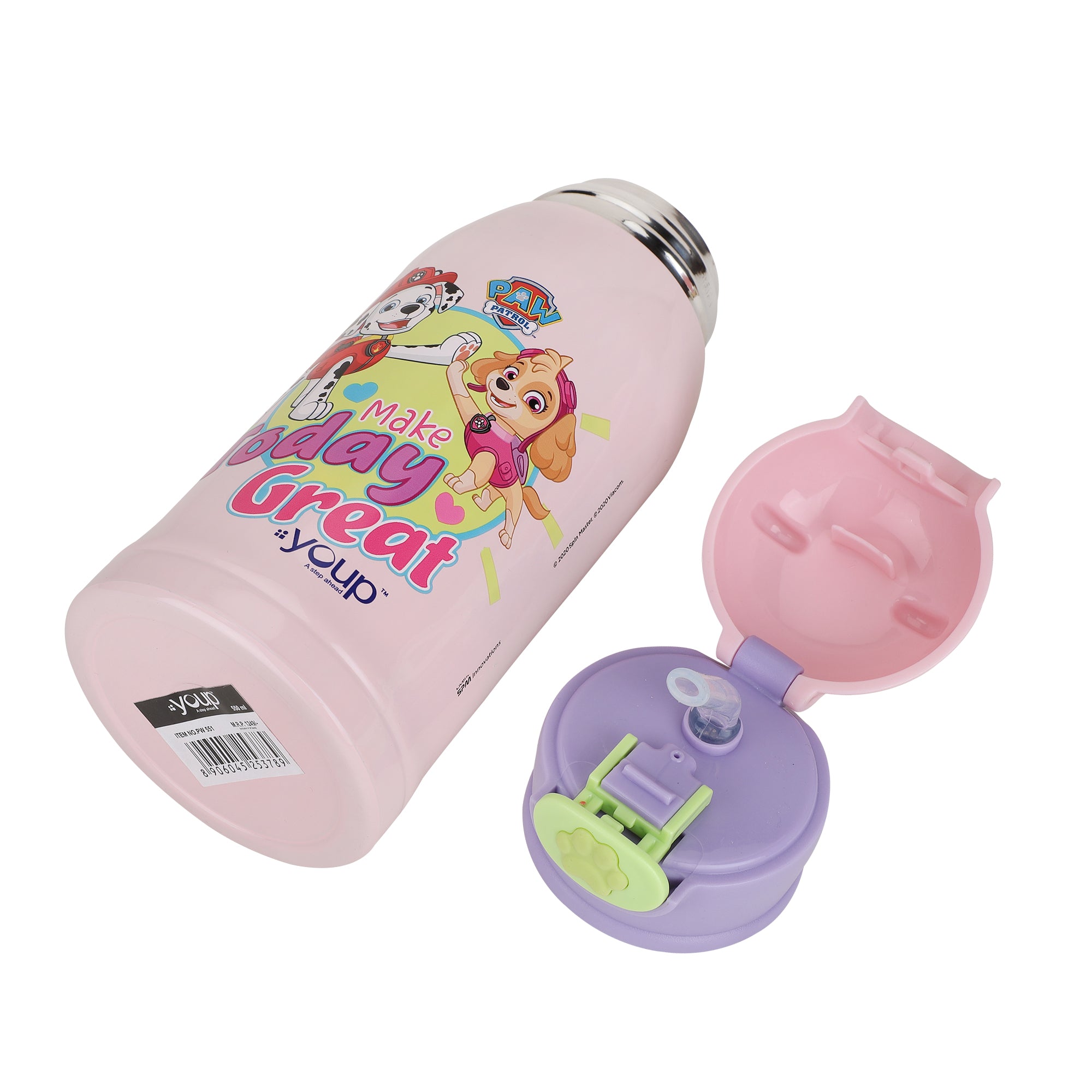 Stainless Steel Paw Patrol Kids Insulated Double Wall Sipper Bottle Nippy - 550 Ml
