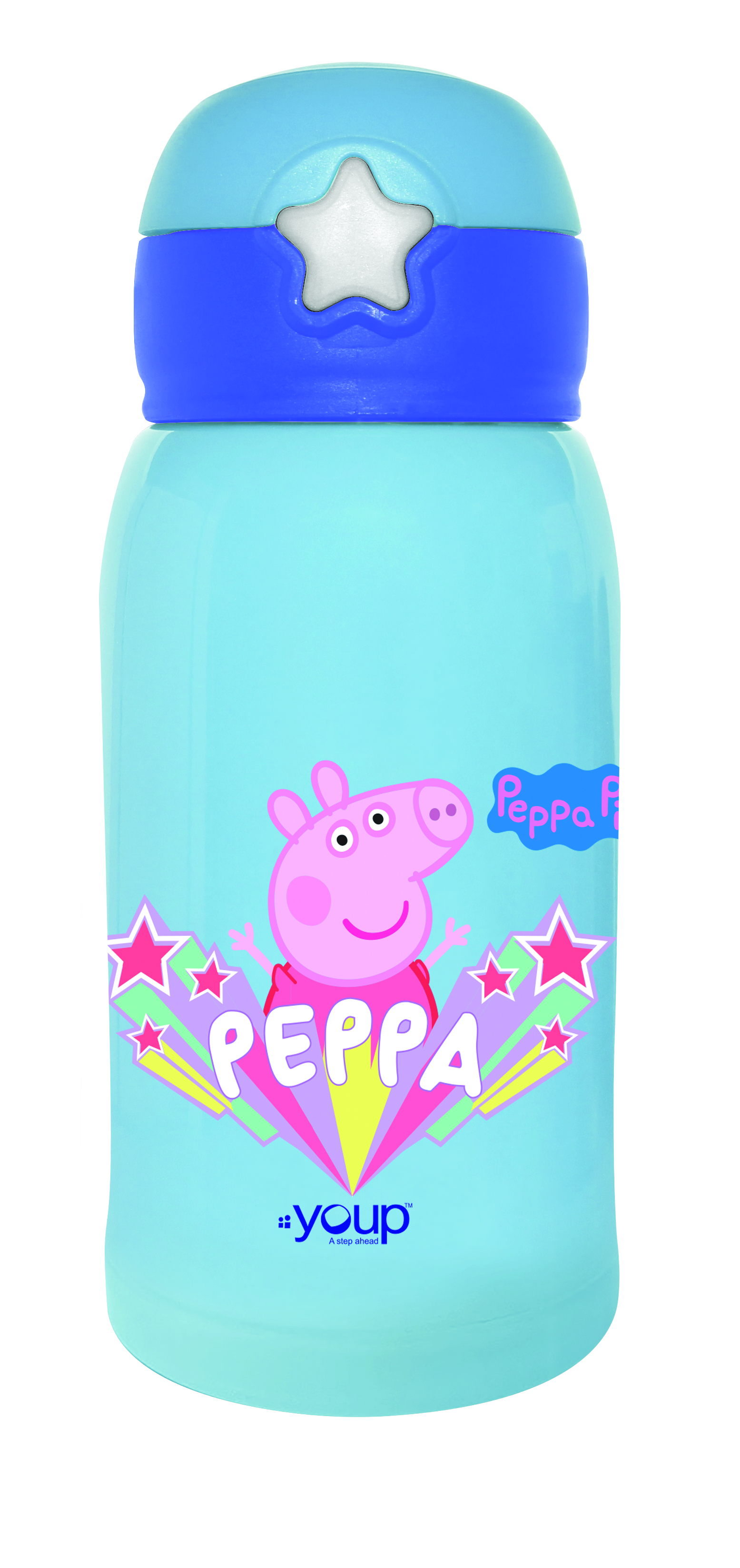 Stainless Steel Peppa Pig Kids Sipper Bottle Zippy - 550 Ml