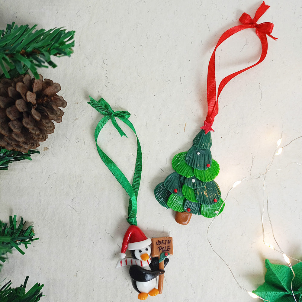 Penguin & Christmas Tree - Christmas Ornaments