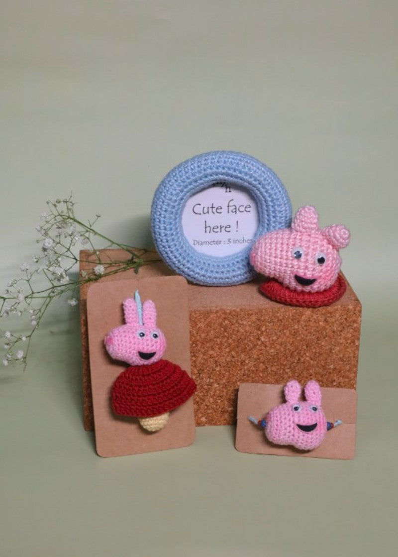 Peppa Pig handmade crochet rakhi by Haute By Hand – Raksha Bandhan gift for kids