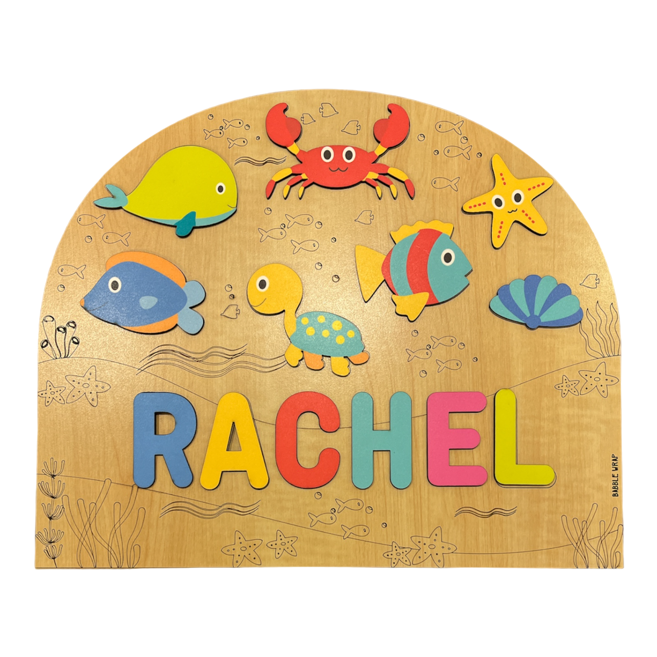 Personalised Wooden Name Puzzle- Sea Creatures