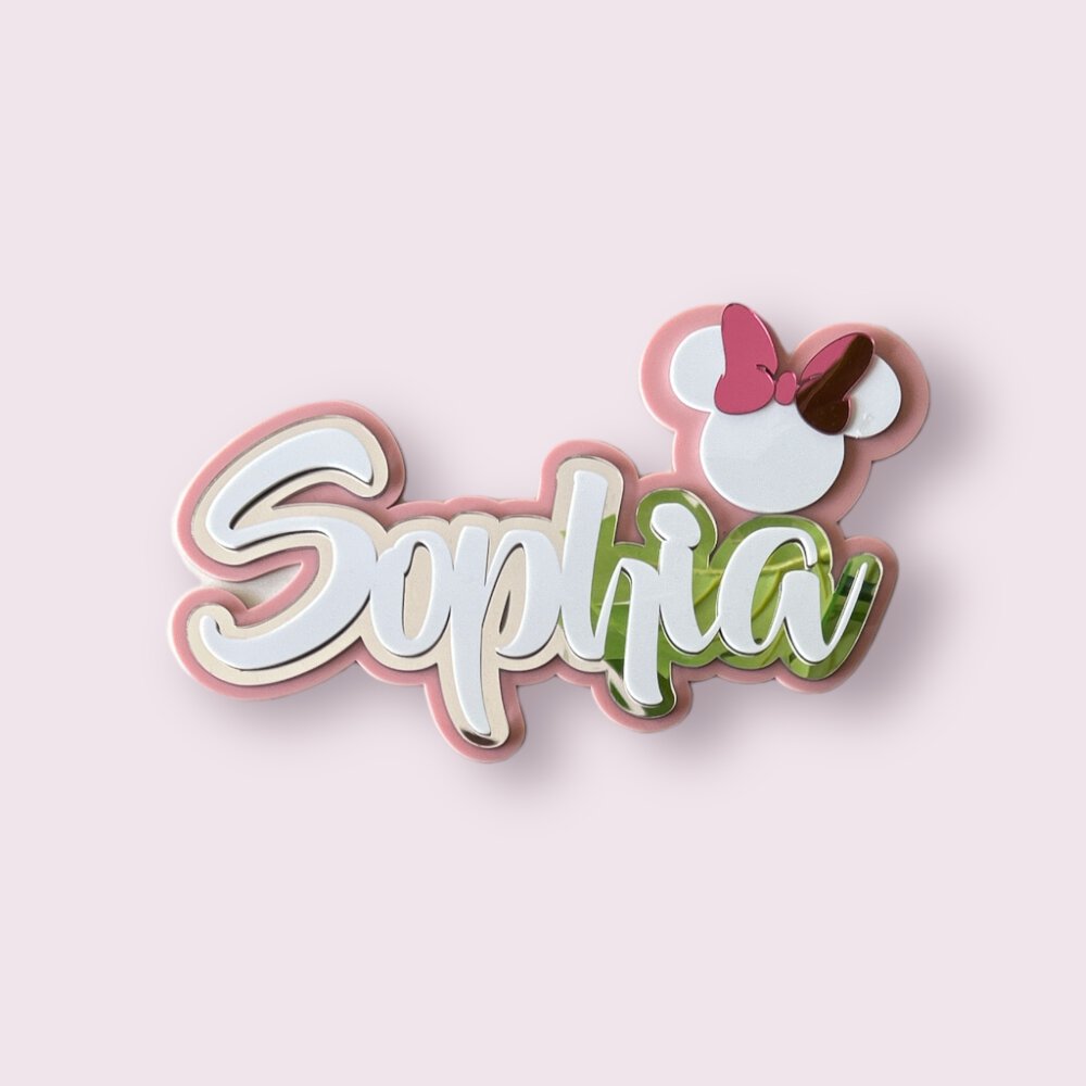 Silver White with Multiple Motif - 3 Layer Name Plaque