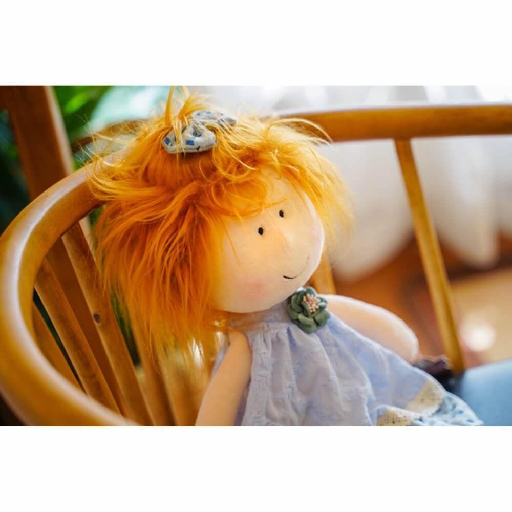 Plush Doll - Blue Flower Brooch