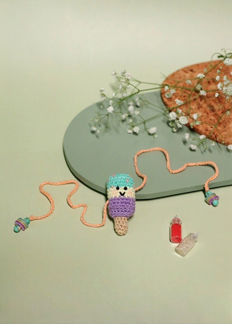 Popsicle Love handmade crochet rakhi by Haute By Hand – Raksha Bandhan gift India