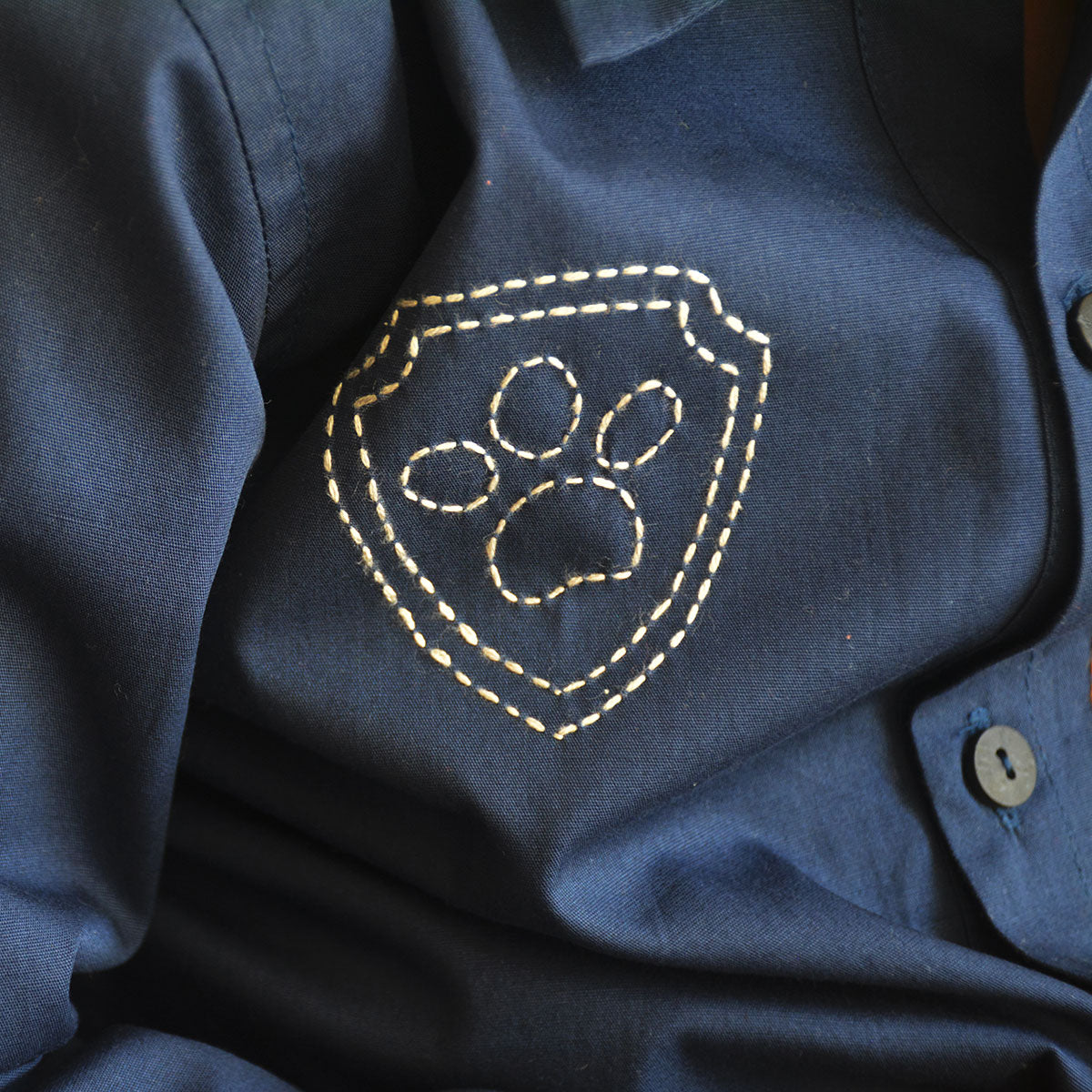 Pup Police Embroidered Shirt - Navy