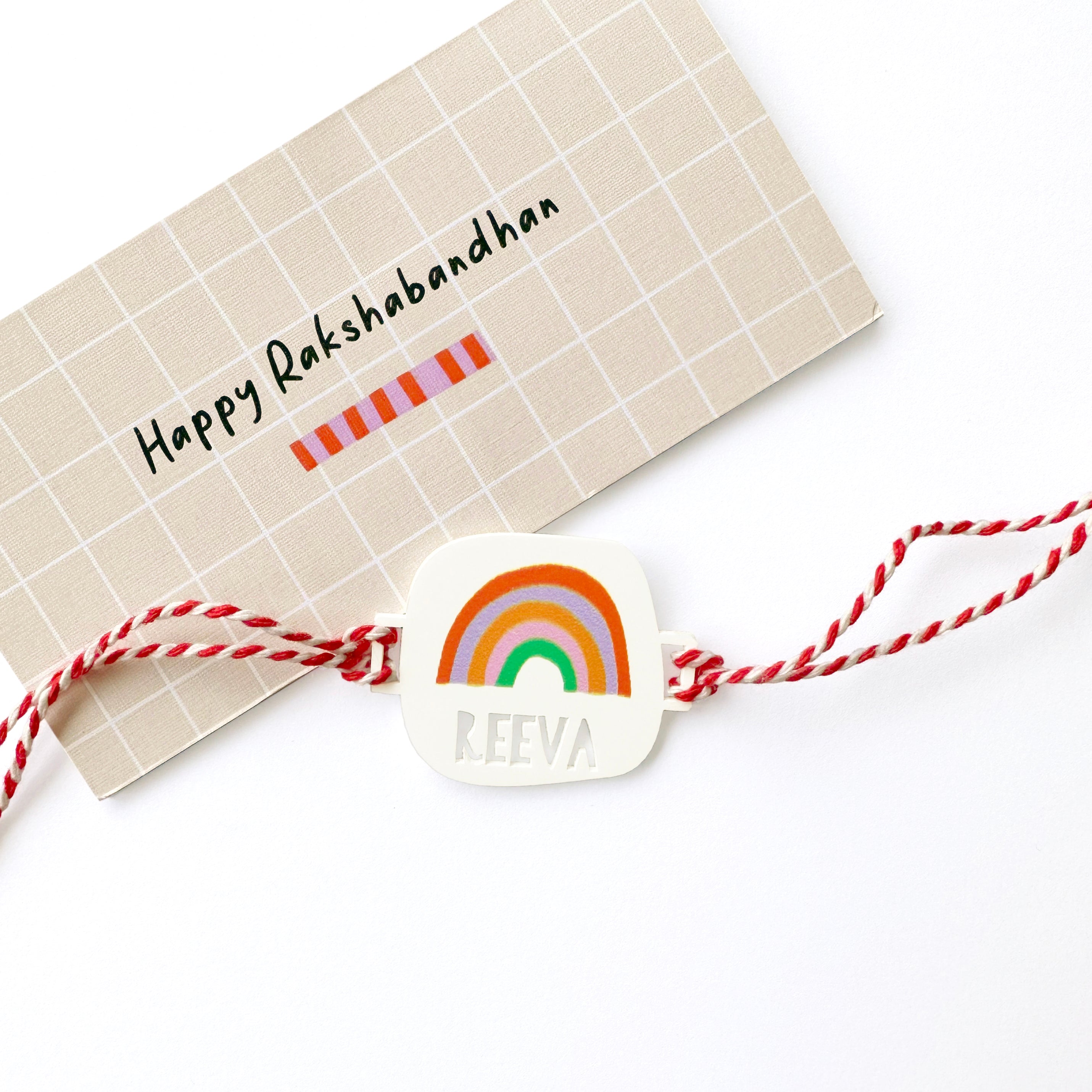 Personalised printed rainbow rakhi for kids – Totdot
