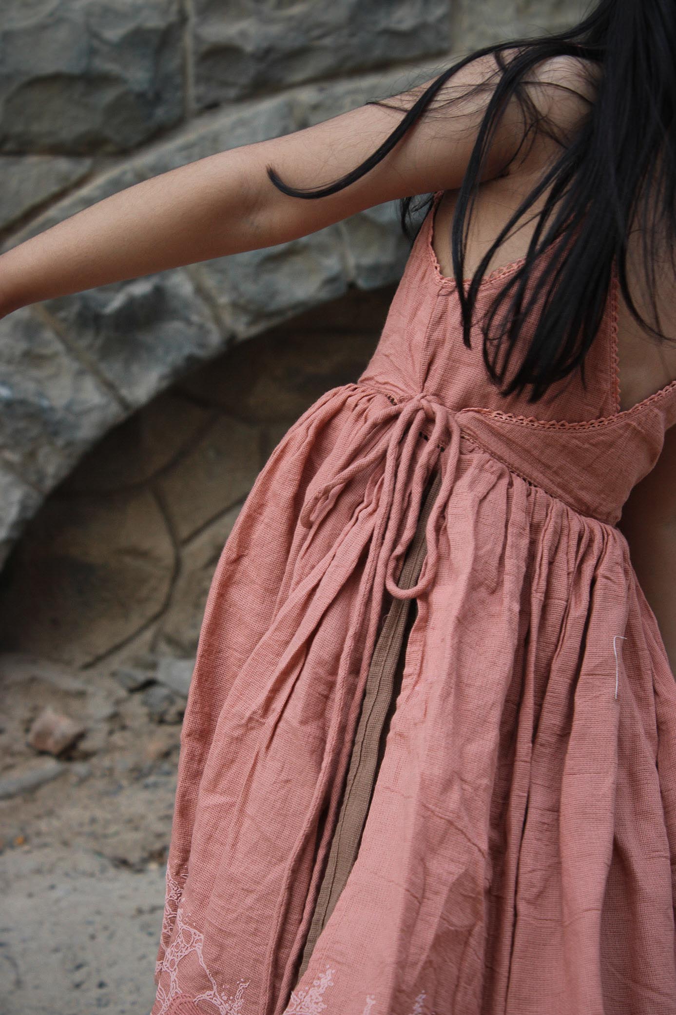 Reversible wrap Dress | Blush Pink - Mud - Totdot