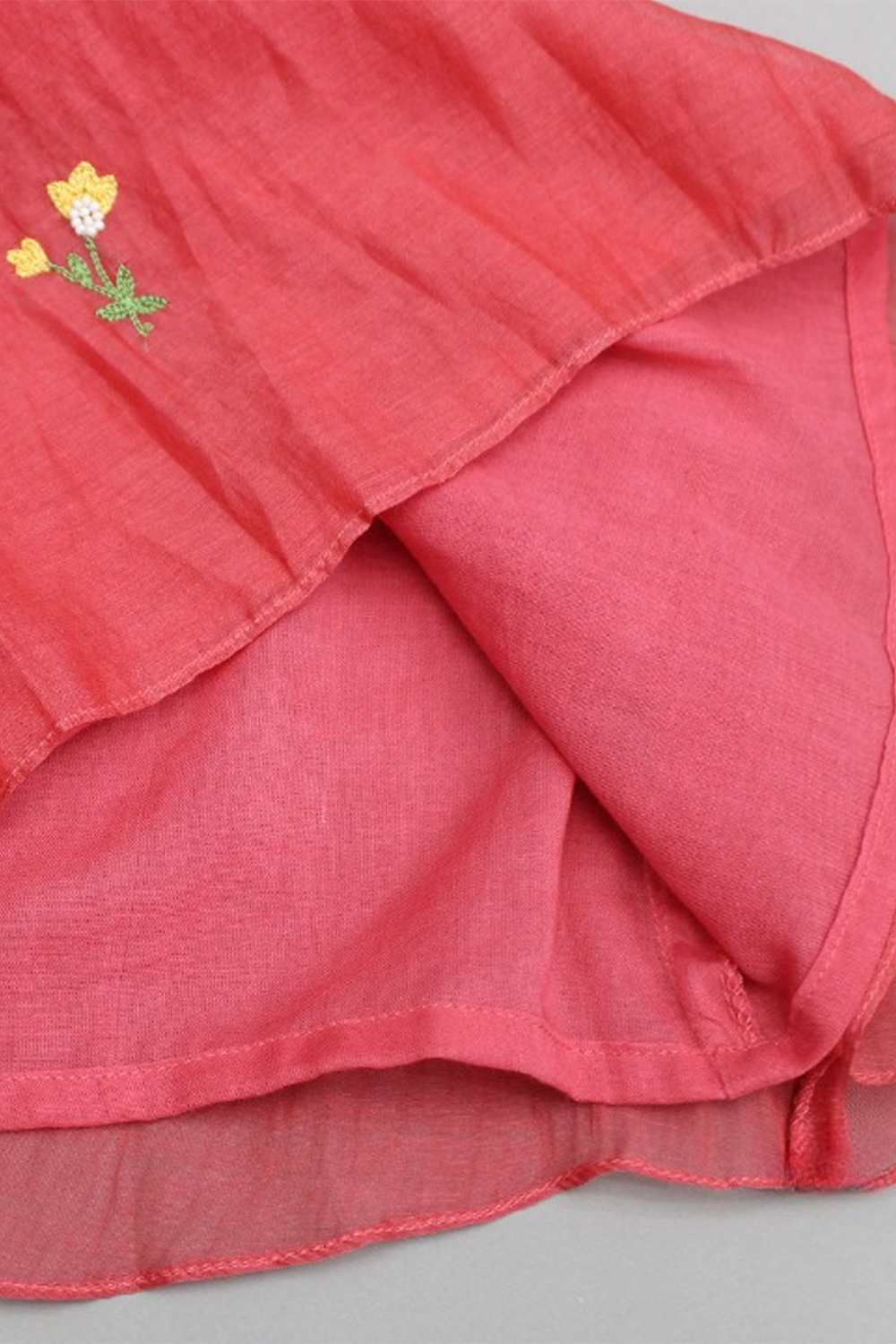 Hand Embroidered Kurta Palazzo Set - Red