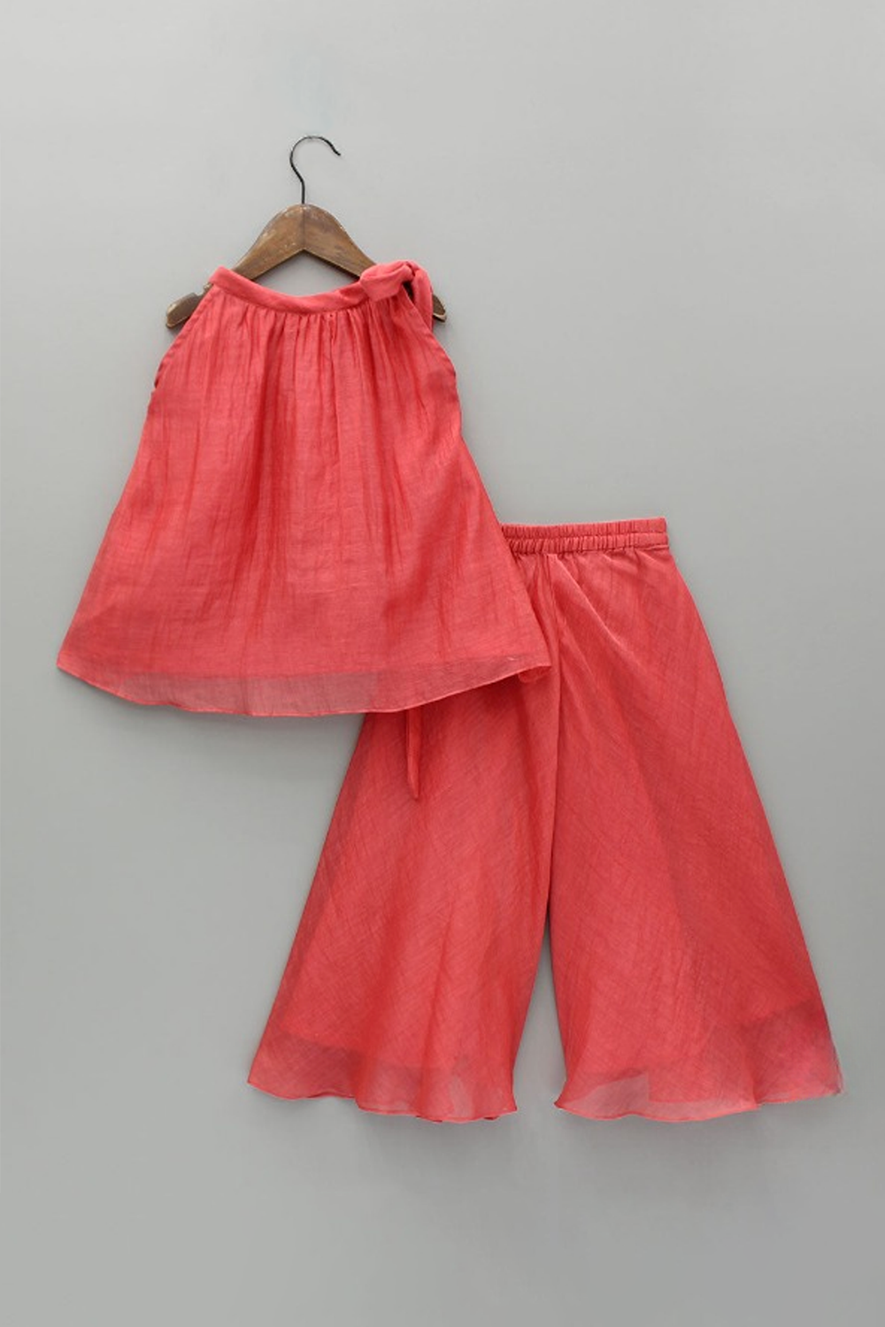 Hand Embroidered Kurta Palazzo Set - Red