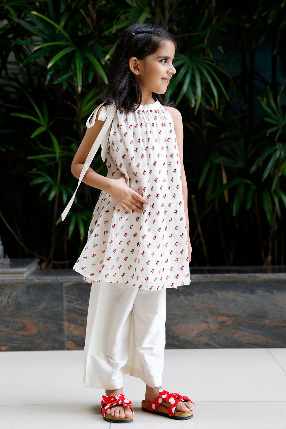 Dainty Booti Palazzo Set - White