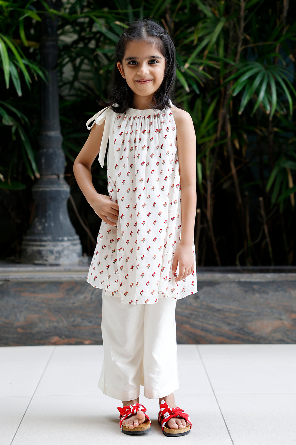Dainty Booti Palazzo Set - White