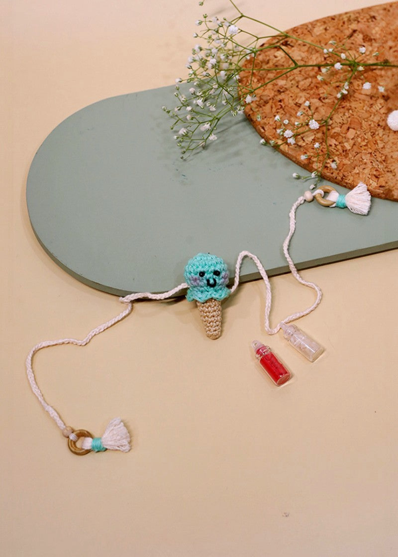 Single Scoop ice cream handmade crochet rakhi by Haute By Hand – Raksha Bandhan gift