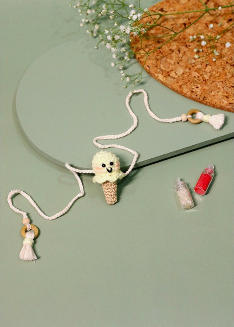 Single Scoop ice cream handmade crochet rakhi by Haute By Hand – Raksha Bandhan gift