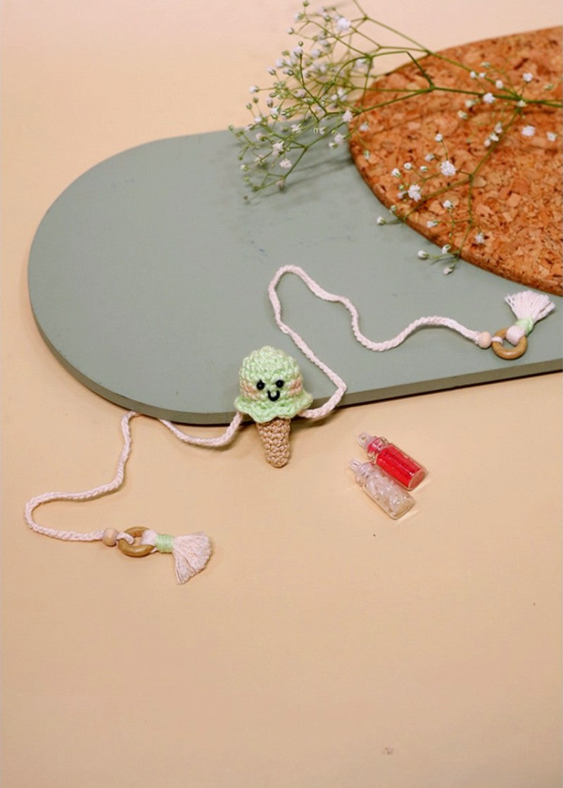 Single Scoop ice cream handmade crochet rakhi by Haute By Hand – Raksha Bandhan gift