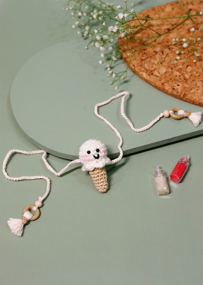 Single Scoop ice cream handmade crochet rakhi by Haute By Hand – Raksha Bandhan gift