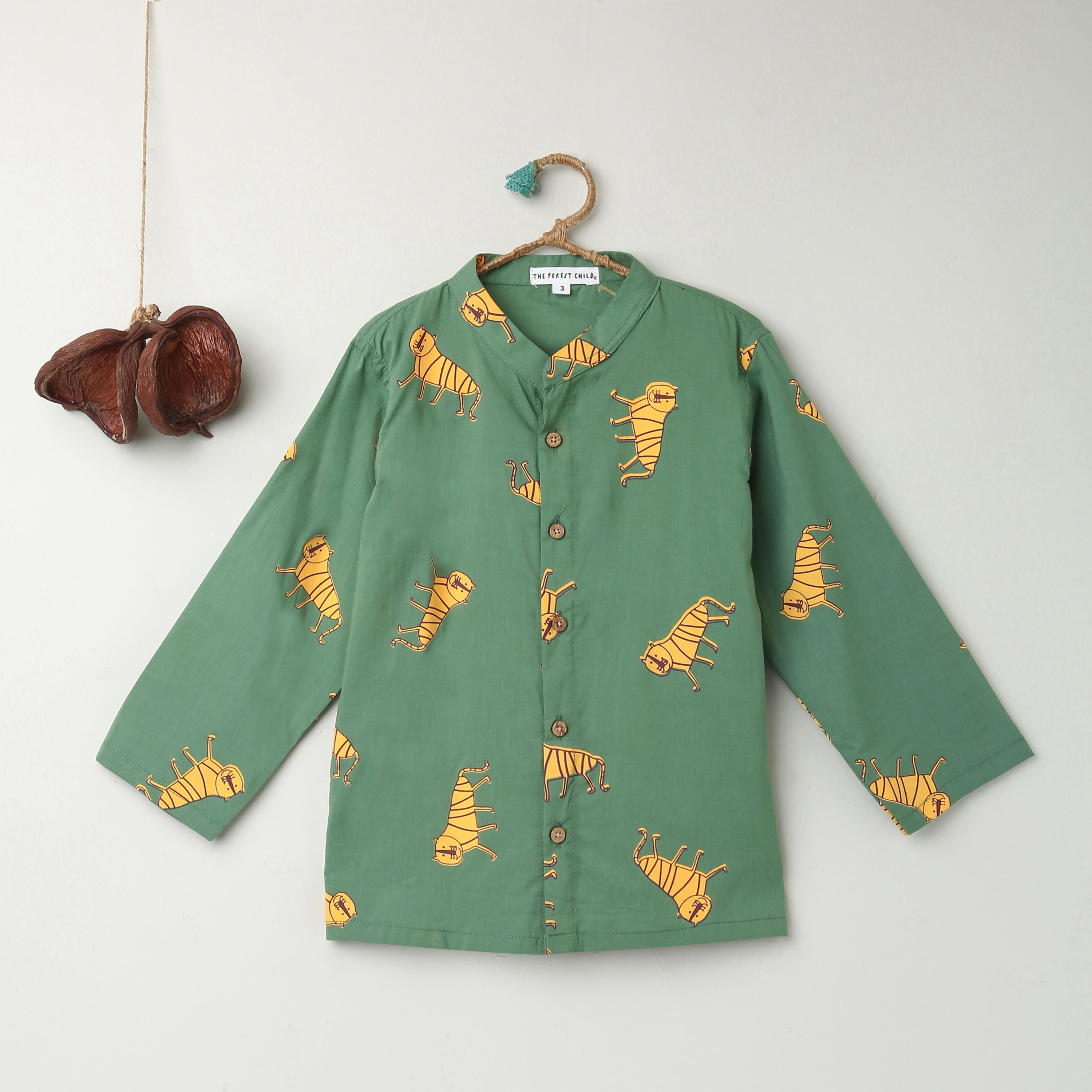 An Ambush of Tigers Chinese Collar Gender Neutral Shirt