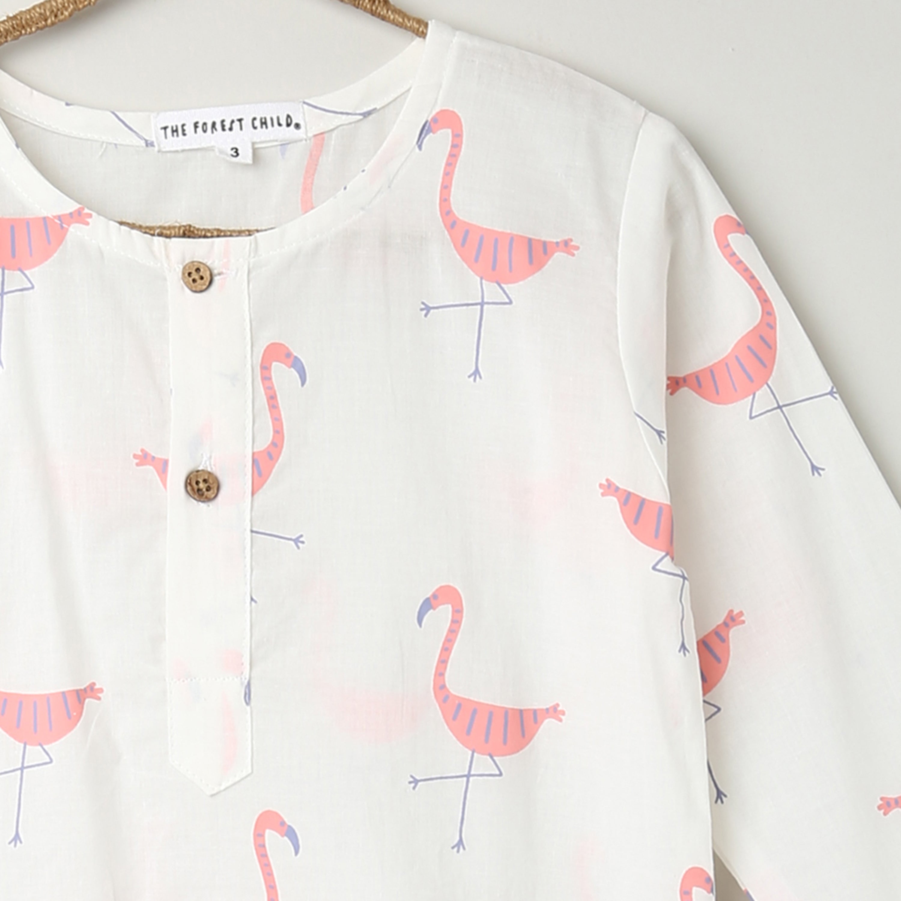 A Flamboyance of Flamingos' Kurta Pyjama Set