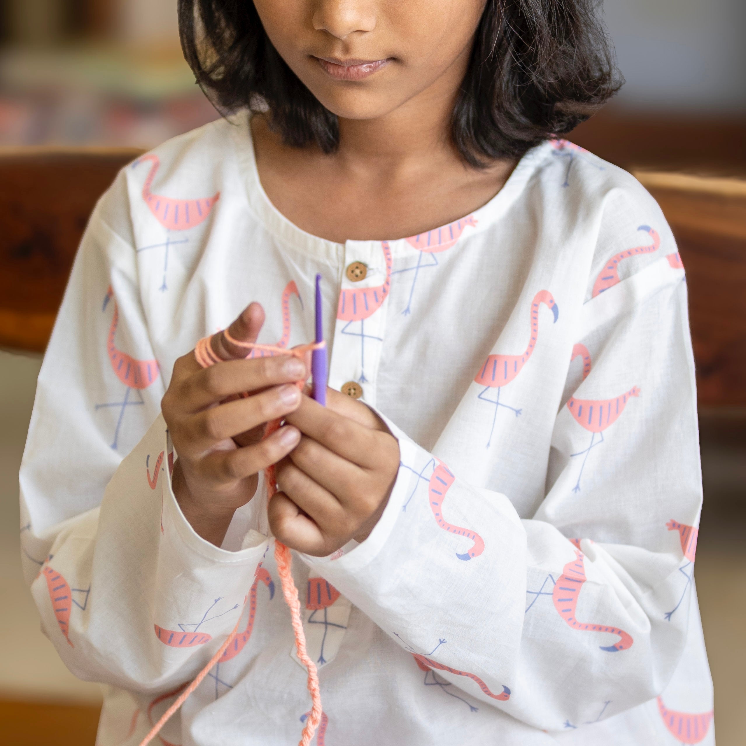 A Flamboyance of Flamingos' Kurta Pyjama Set