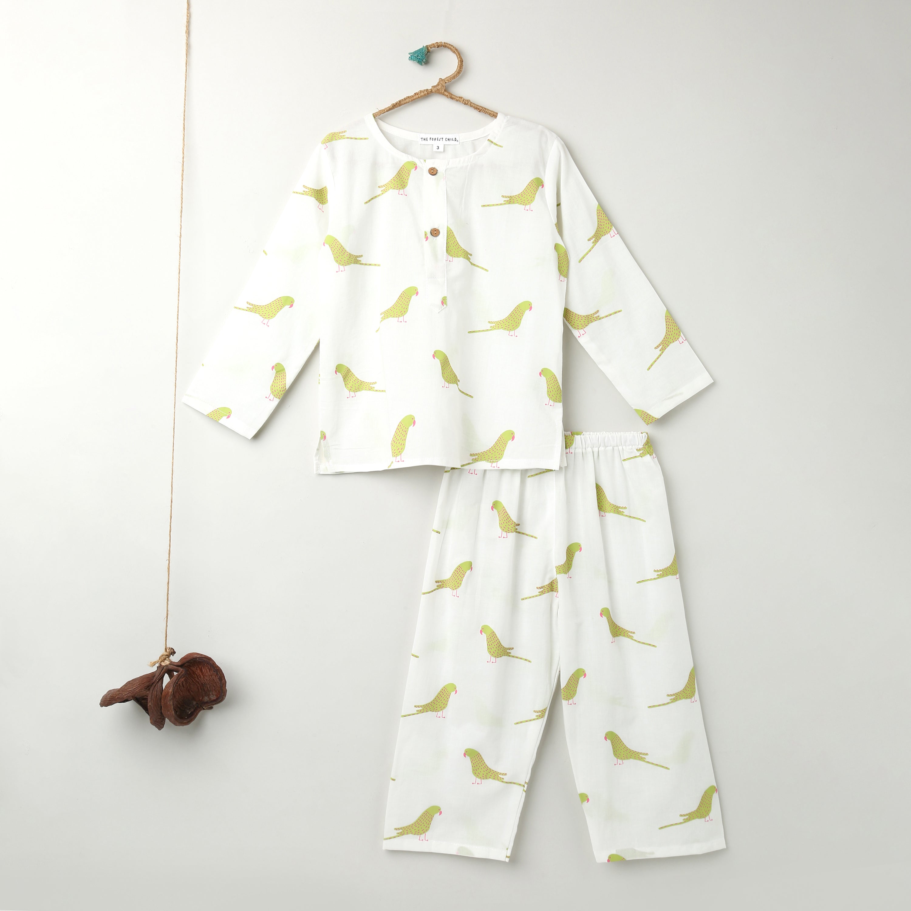A Chatter of Parakeets' Kurta Pyjama Set