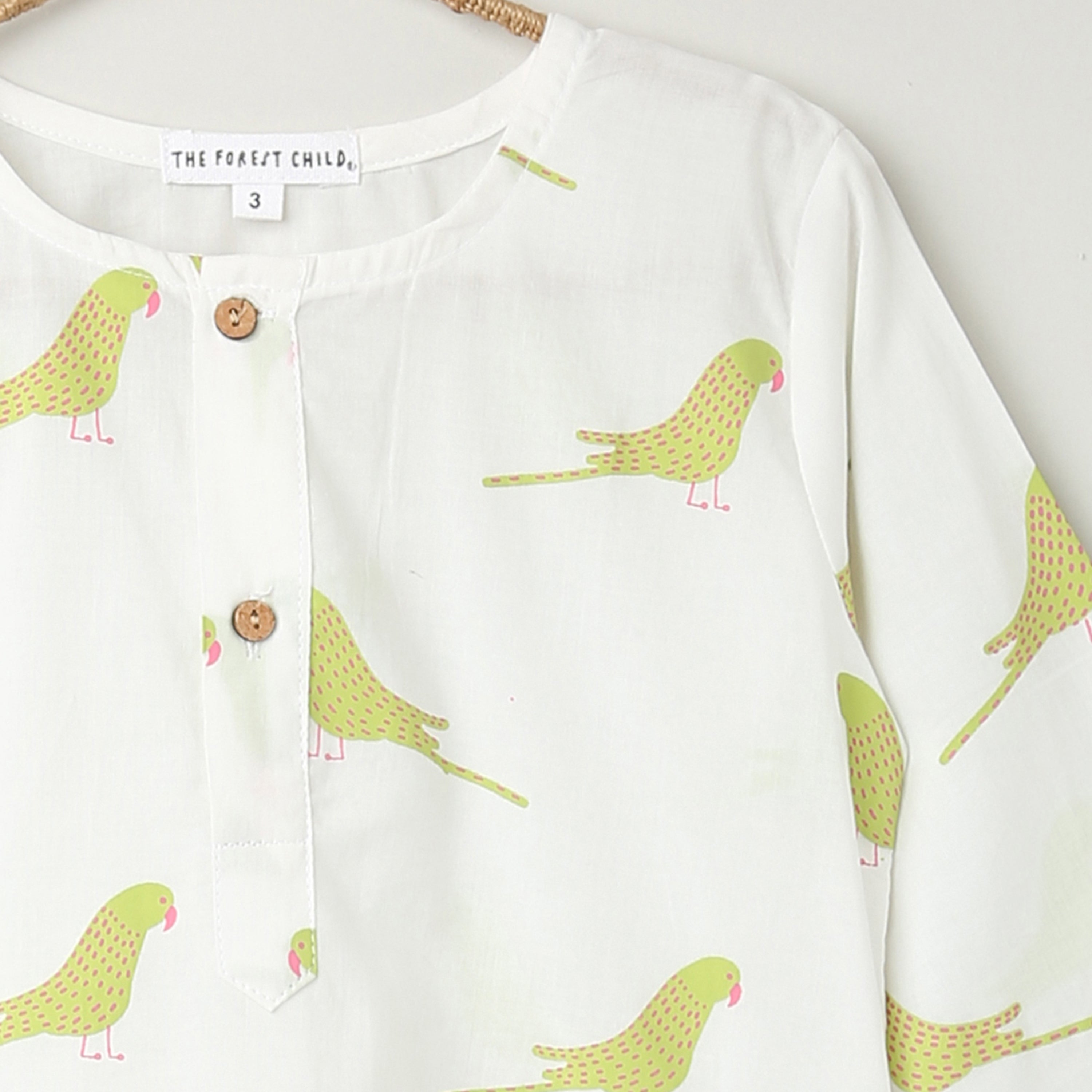 A Chatter of Parakeets' Kurta Pyjama Set