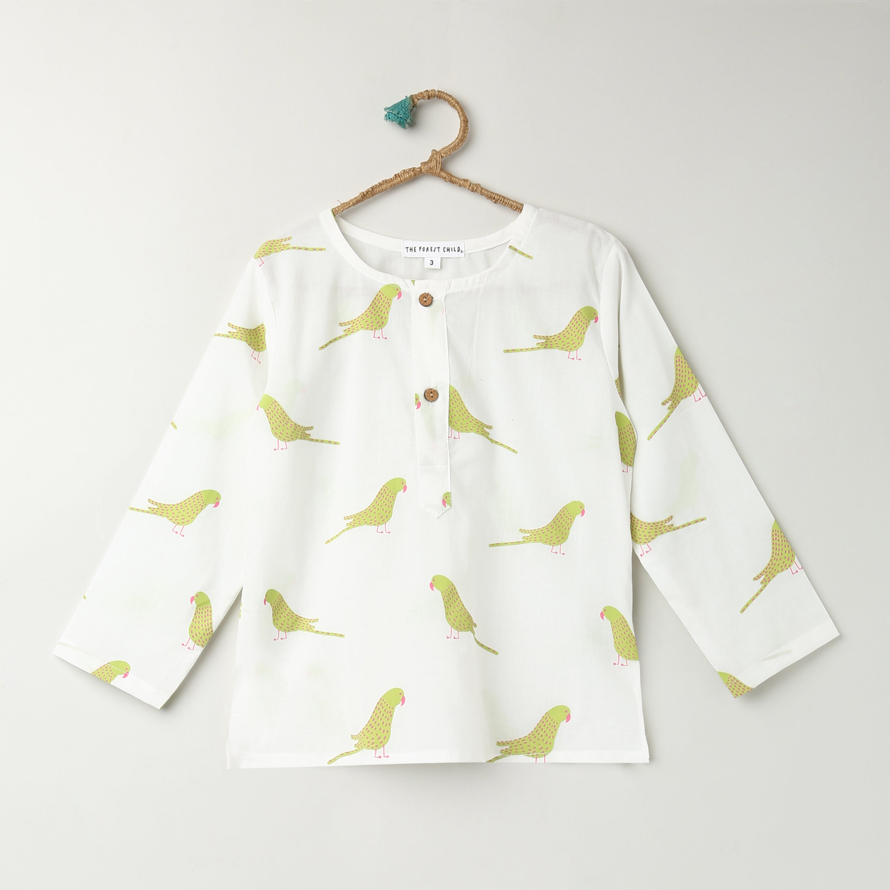 A Chatter of Parakeets' Kurta Pyjama Set