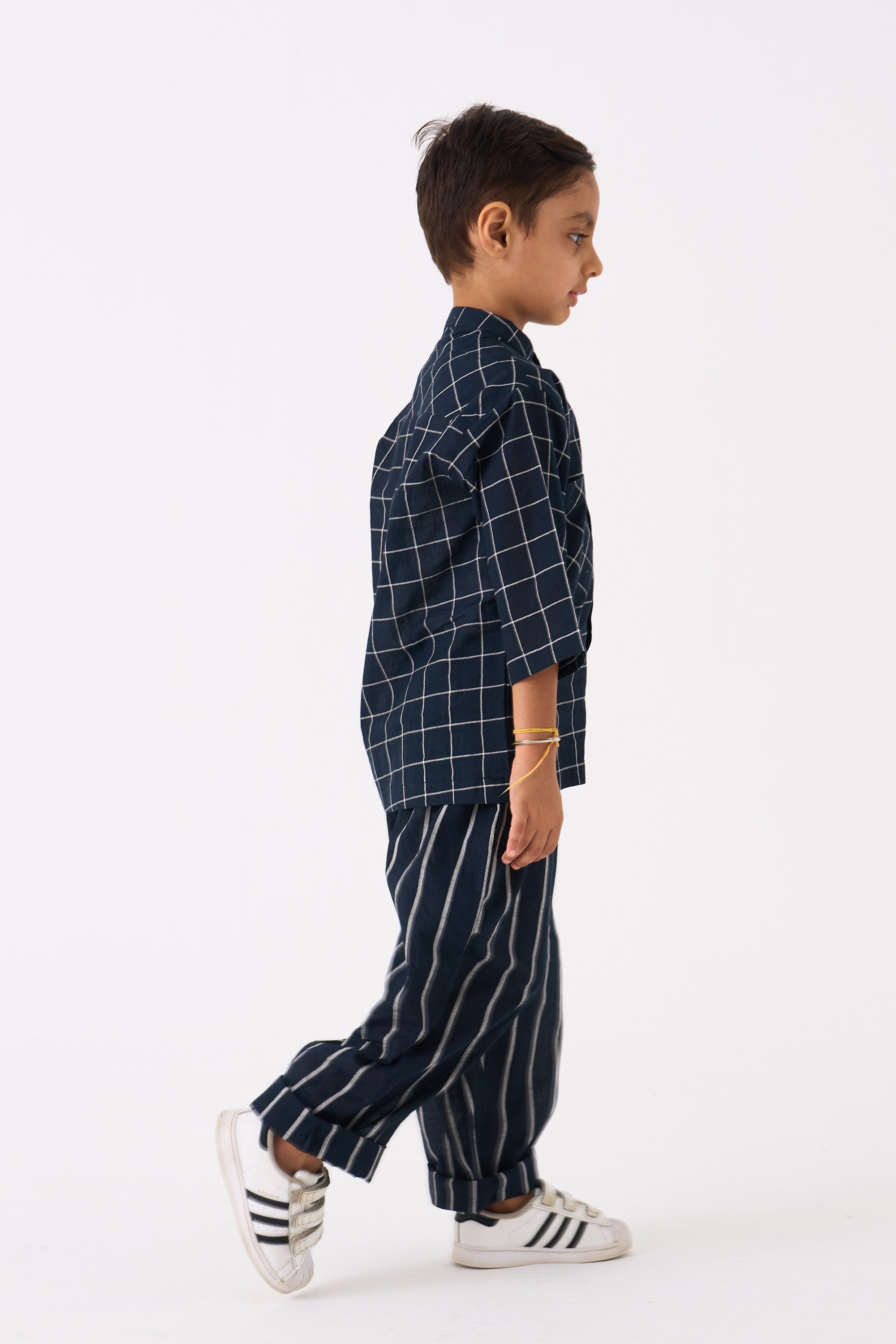 DIAGONAL CHECK POCKET SHIRT COORD