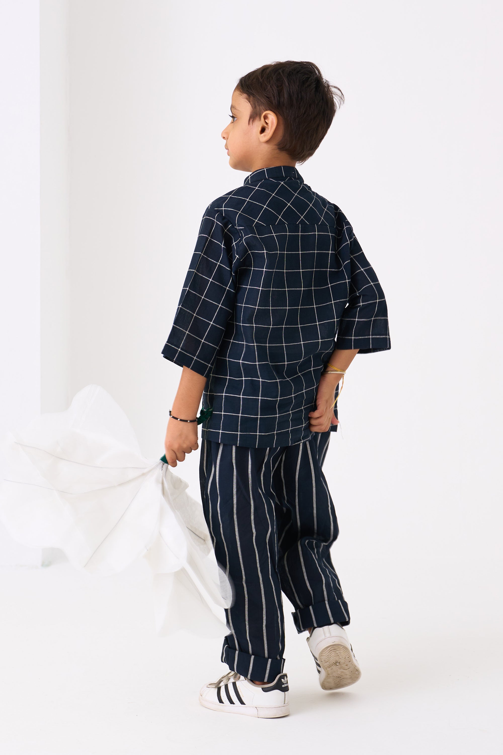 DIAGONAL CHECK POCKET SHIRT COORD