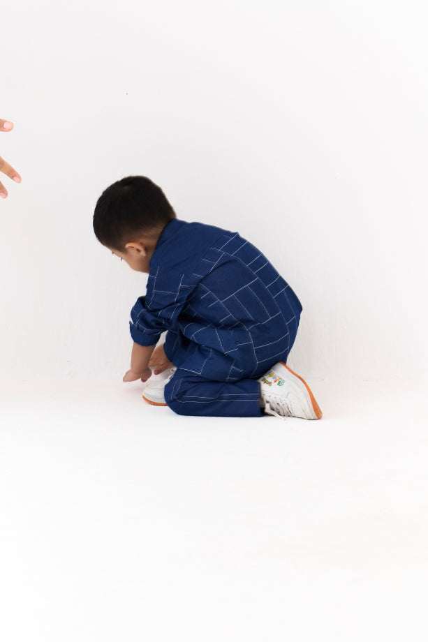 GRID EMB. SHIRT CO-ORD