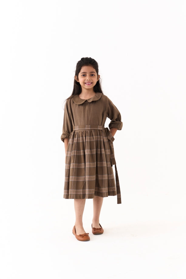 PETER PAN CEADR CHECK COLLAR DRESS