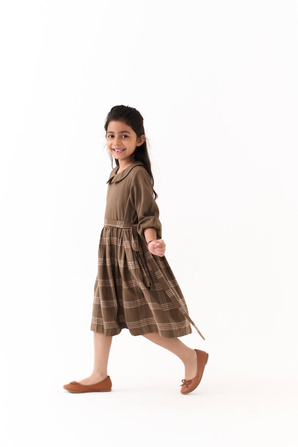 PETER PAN CEADR CHECK COLLAR DRESS