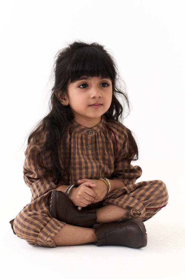 GATHER NECK SHIRT CO-ORD