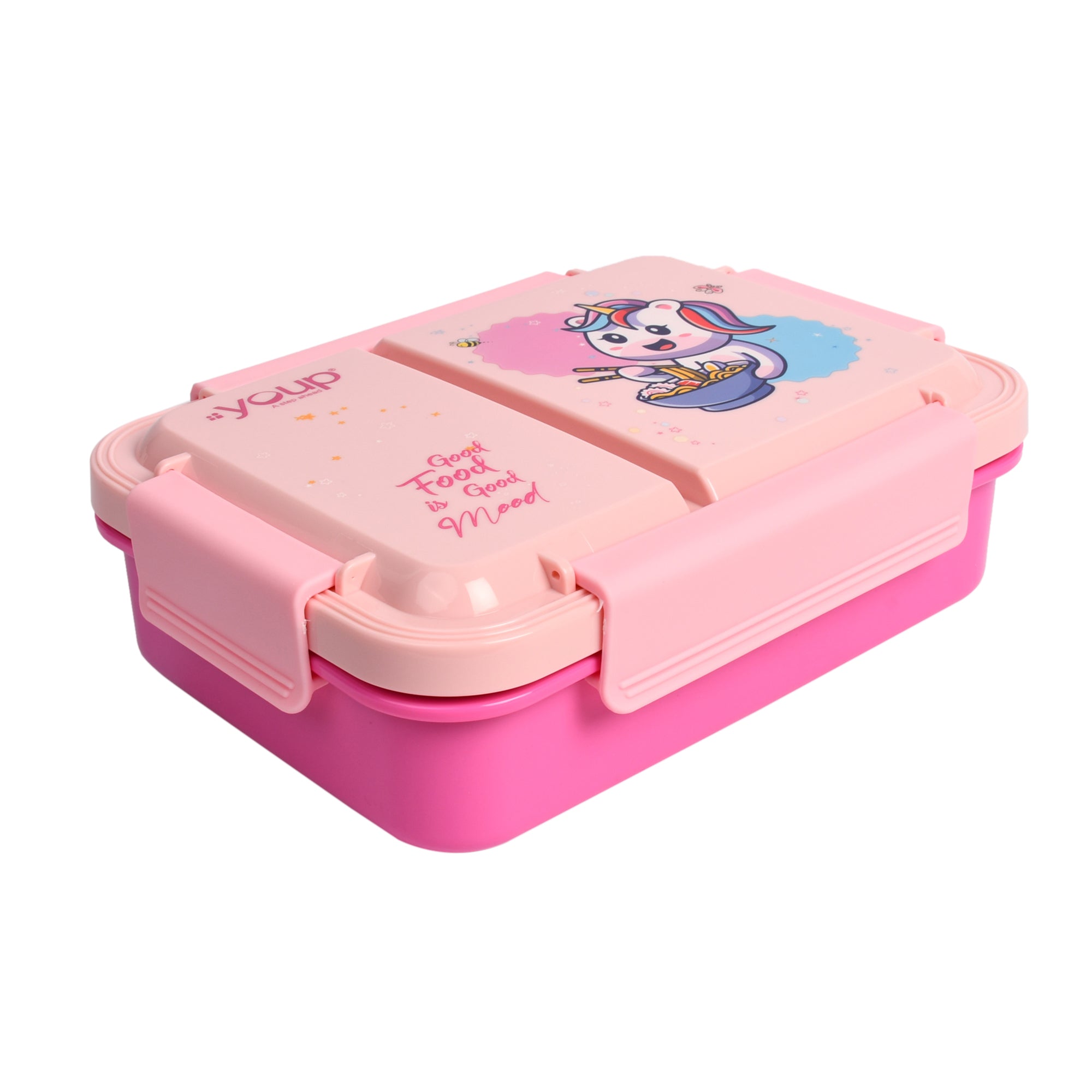 Stainless Steel Unicorn Theme Kids Bento Lunch Box With 2 Compartments Picnic-750 Ml