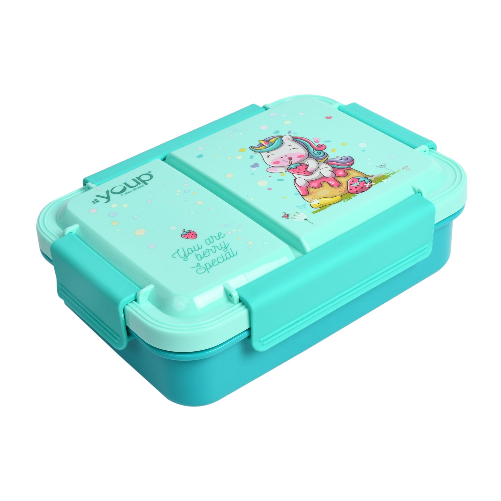 Stainless Steel Unicorn Theme Kids Bento Lunch Box With 2 Compartments Picnic-750 Ml