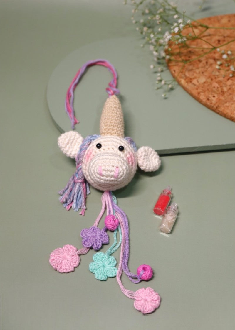 Unicorn handmade crochet rakhi for girls by Haute By Hand – Raksha Bandhan gift