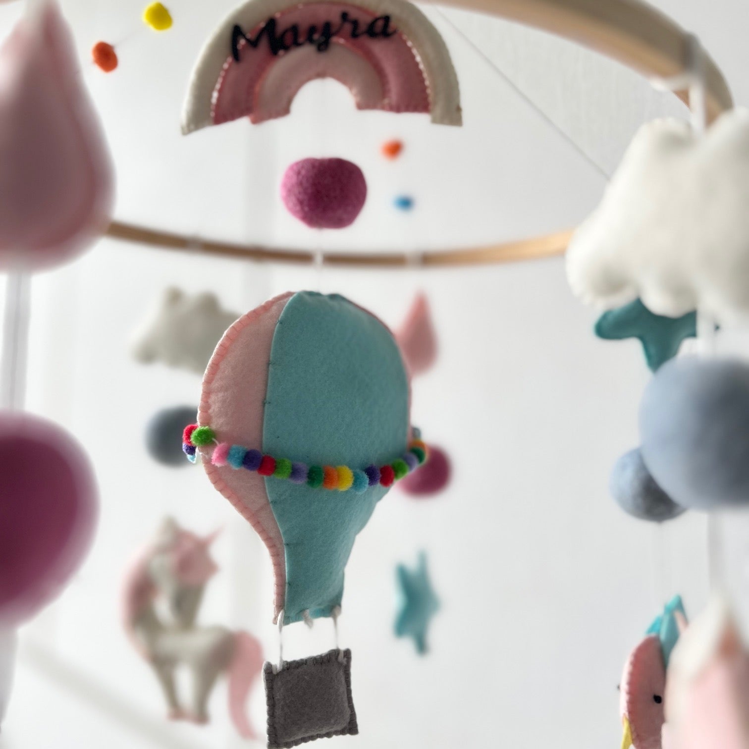 Unicorn's Rainbow Flight - Cot / Crib Mobile
