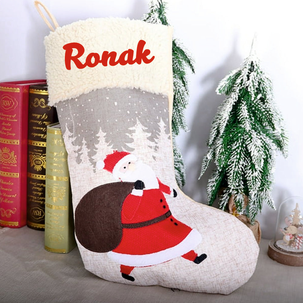 Frosty Forest Stocking - Santa