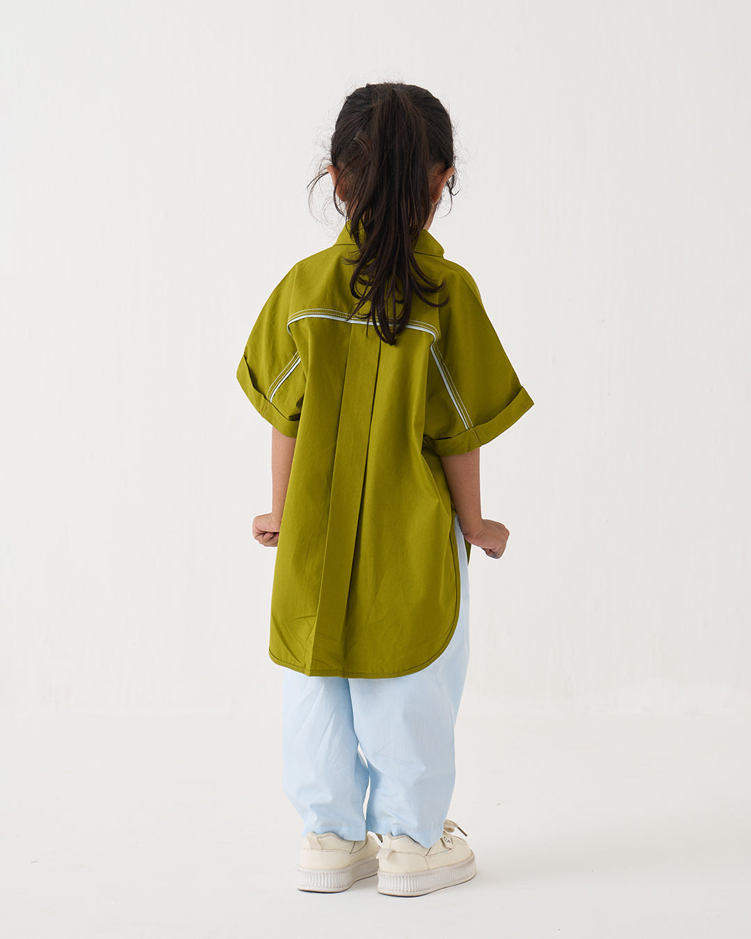 FLORAL EMB. U HEM SHIRT CO-ORD