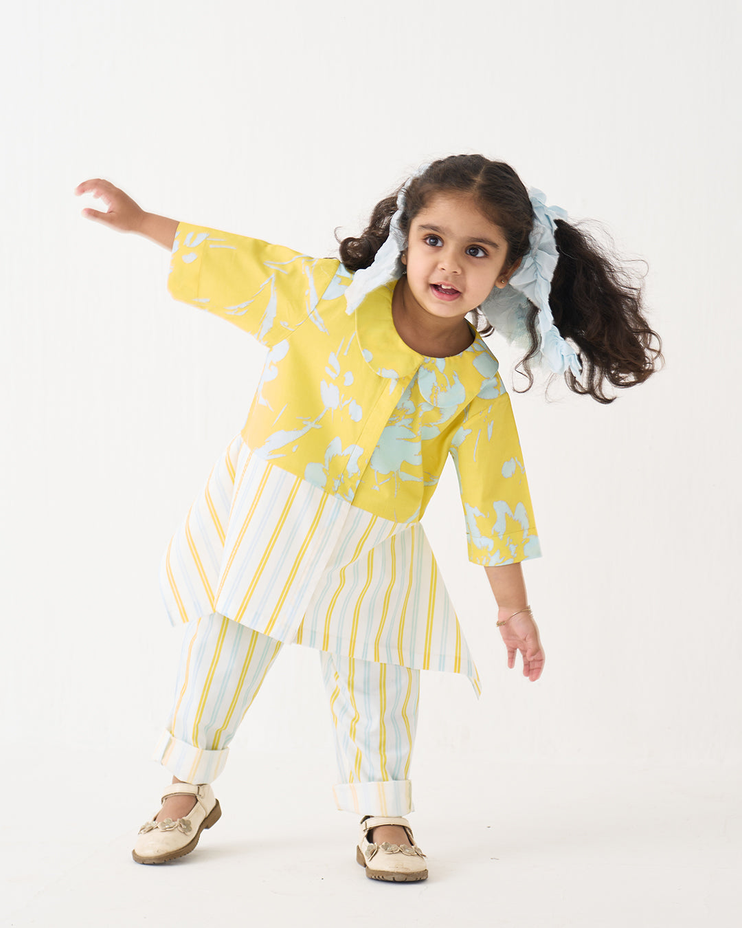 PETER PAN COLLAR PANELLED SHIRT CO-ORD