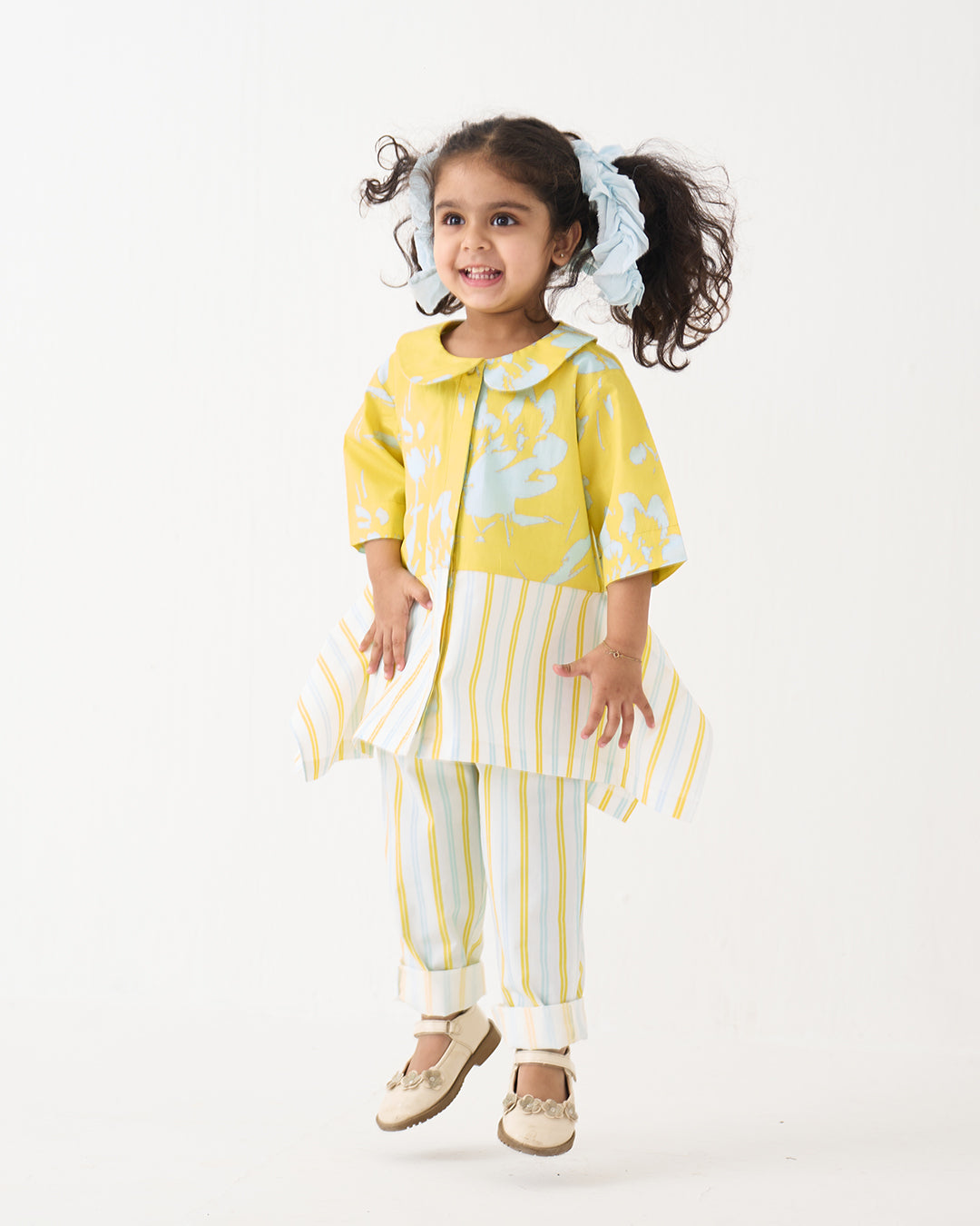PETER PAN COLLAR PANELLED SHIRT CO-ORD
