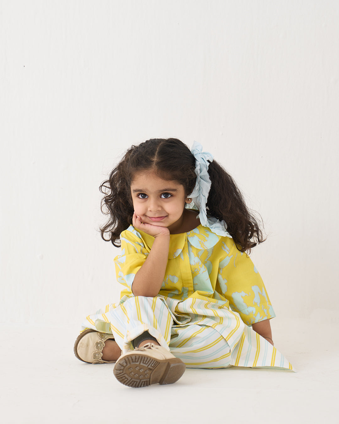 PETER PAN COLLAR PANELLED SHIRT CO-ORD