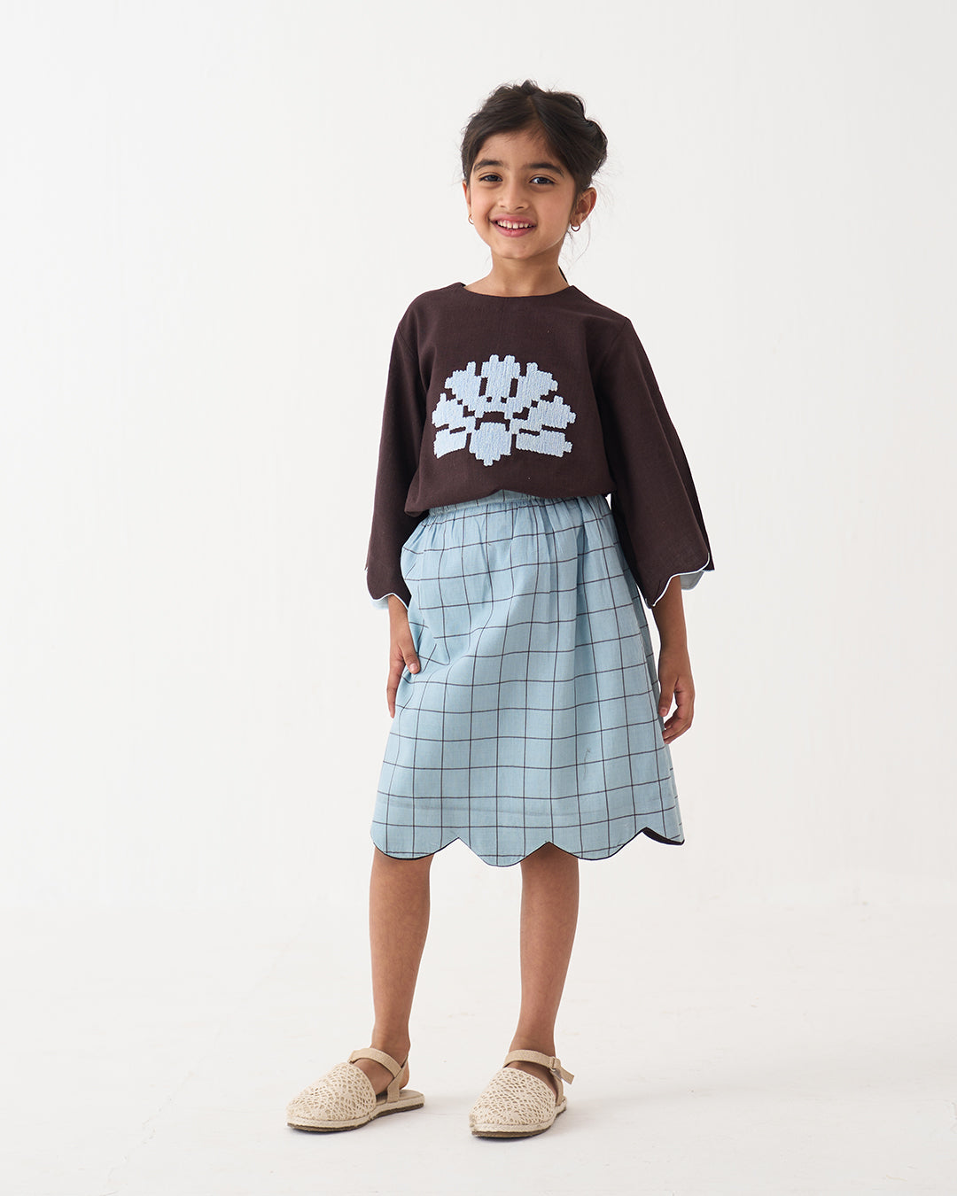 WAVE EMB. TOP CO-ORD SET OF 2